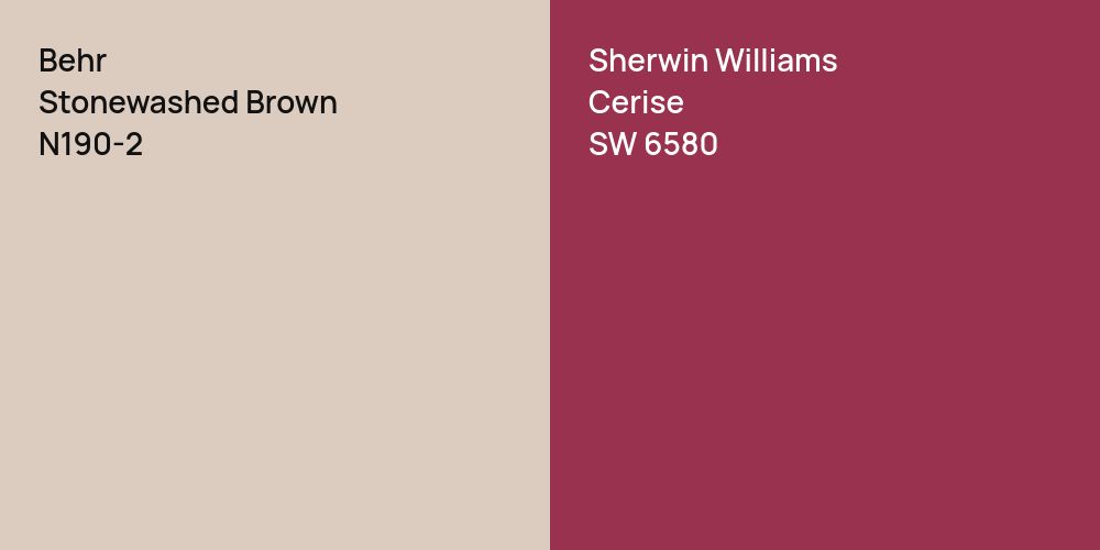 Behr Stonewashed Brown vs. Sherwin Williams Cerise