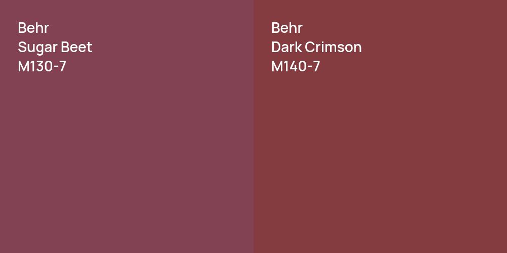 Behr Sugar Beet vs. Behr Dark Crimson