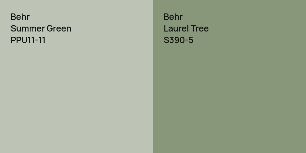 Behr Summer Green vs. Behr Laurel Tree