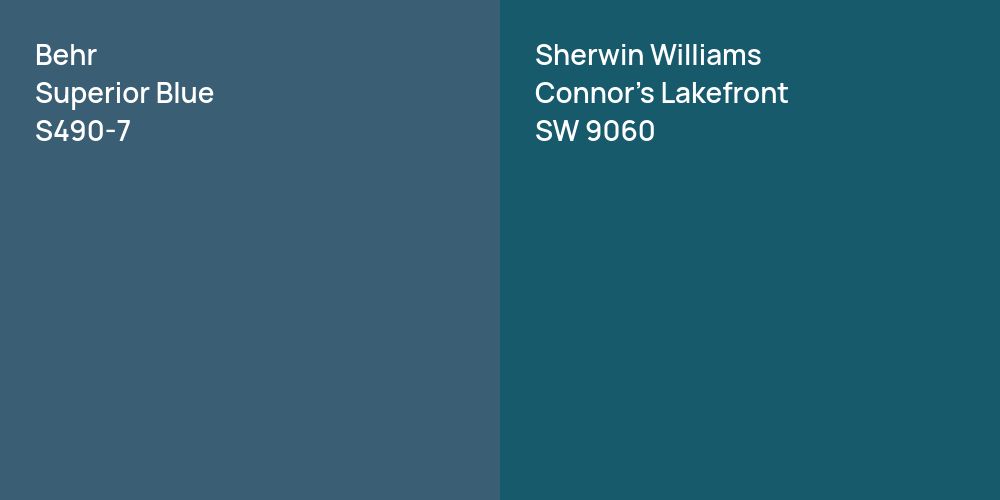 Behr Superior Blue vs. Sherwin Williams Connor's Lakefront