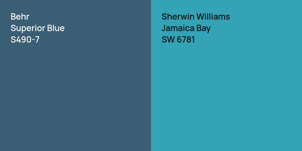 Behr Superior Blue vs. Sherwin Williams Jamaica Bay