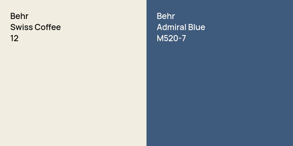 Behr Swiss Coffee vs. Behr Admiral Blue