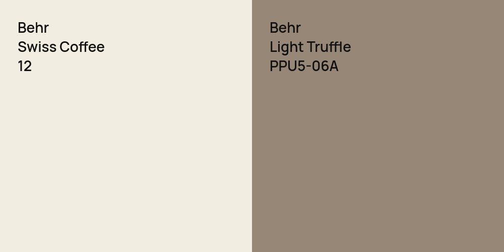 Behr Swiss Coffee vs. Behr Light Truffle