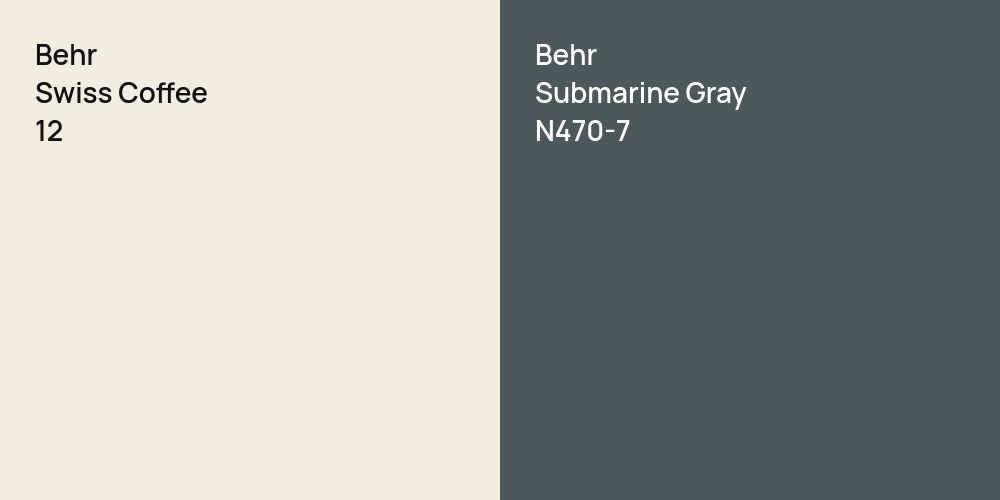 Behr Swiss Coffee vs. Behr Submarine Gray