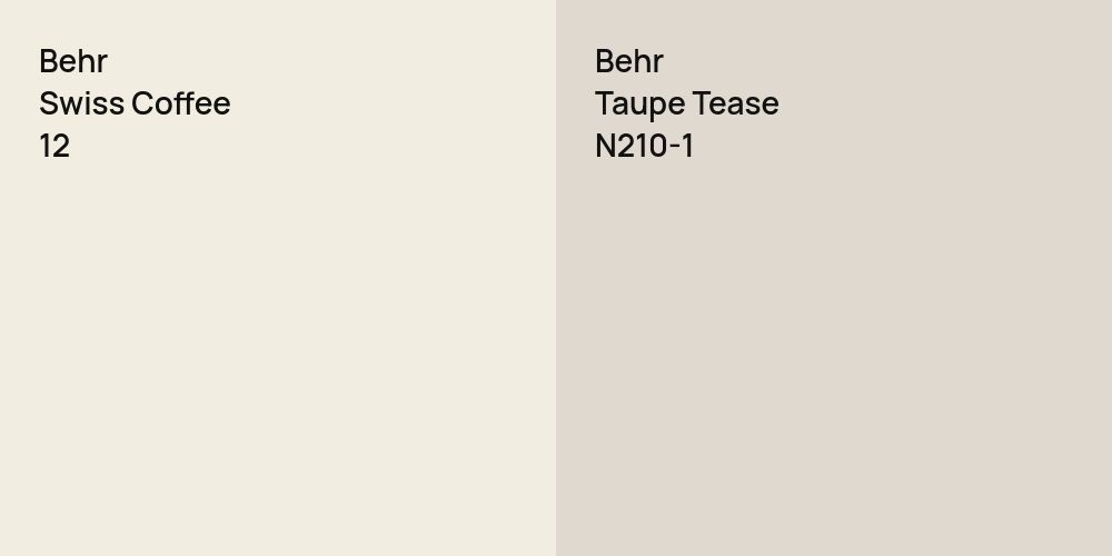 Behr Swiss Coffee vs. Behr Taupe Tease