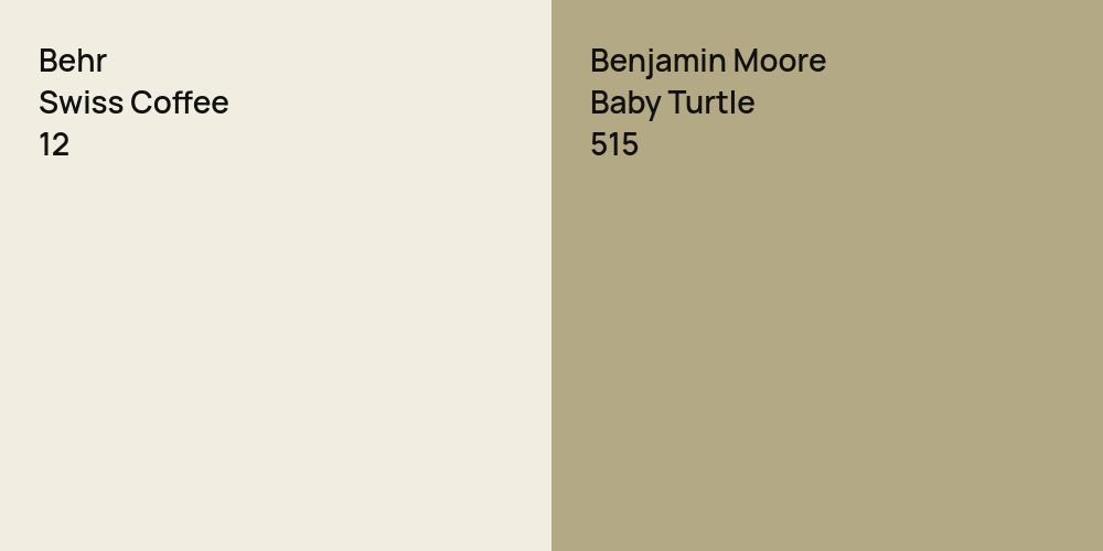 Behr Swiss Coffee vs. Benjamin Moore Baby Turtle