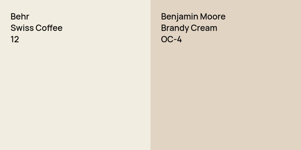 Behr Swiss Coffee vs. Benjamin Moore Brandy Cream