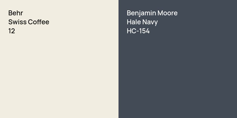 Behr Swiss Coffee vs. Benjamin Moore Hale Navy