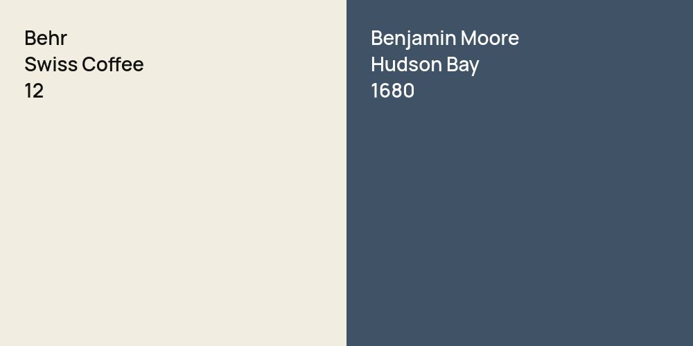 Behr Swiss Coffee vs. Benjamin Moore Hudson Bay