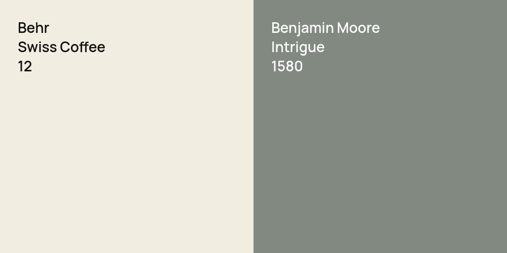 Behr Swiss Coffee vs. Benjamin Moore Intrigue