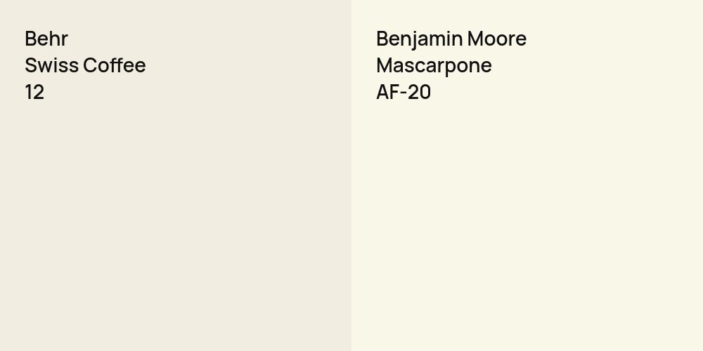 Behr Swiss Coffee vs. Benjamin Moore Mascarpone