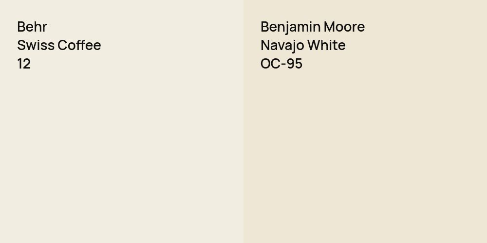 Behr Swiss Coffee vs. Benjamin Moore Navajo White