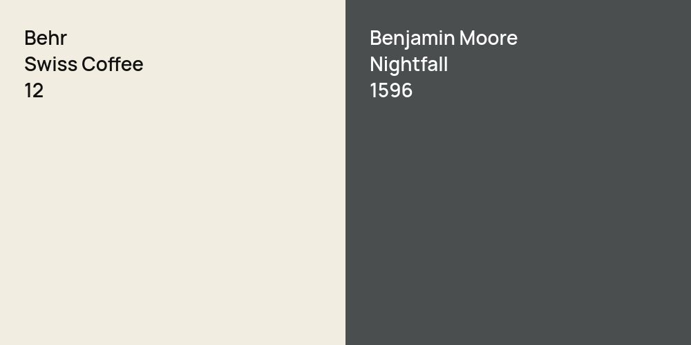 Behr Swiss Coffee vs. Benjamin Moore Nightfall