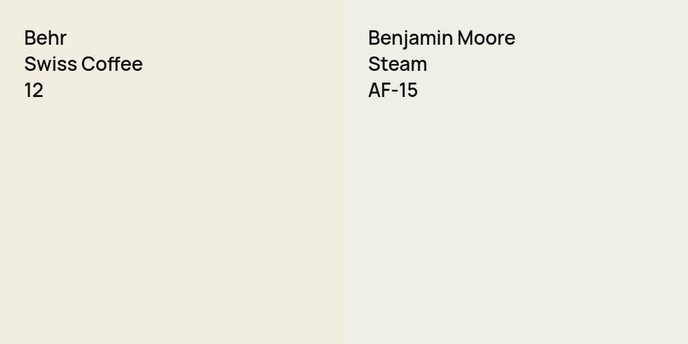 Behr Swiss Coffee vs. Benjamin Moore Steam