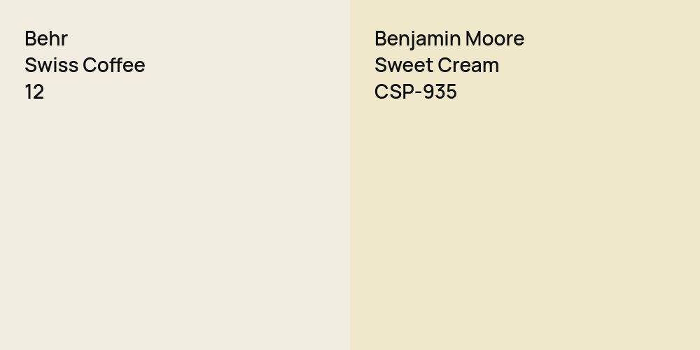 Behr Swiss Coffee vs. Benjamin Moore Sweet Cream