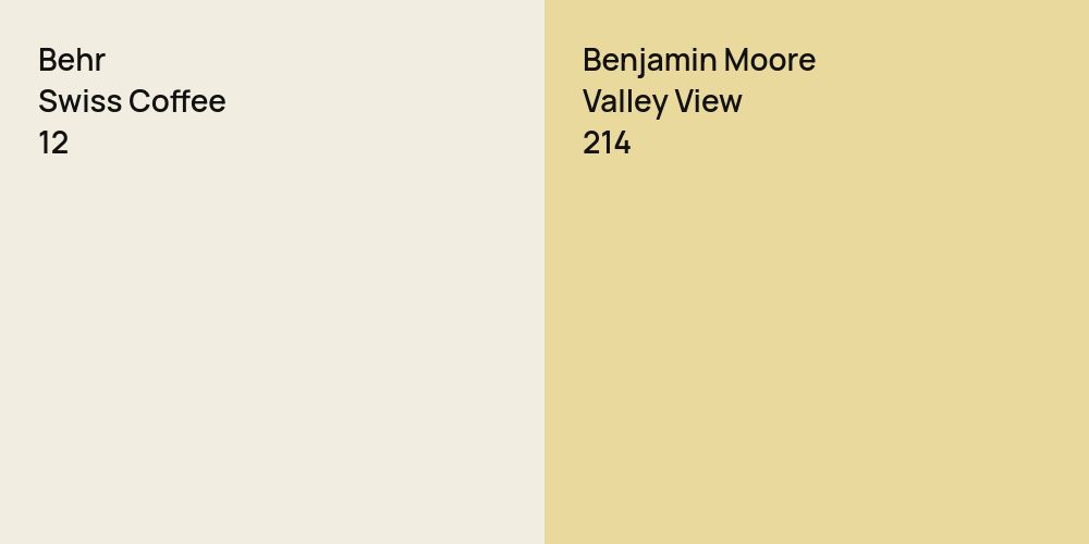 Behr Swiss Coffee vs. Benjamin Moore Valley View