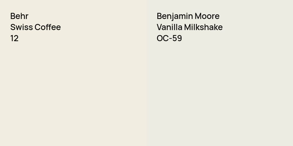 Behr Swiss Coffee vs. Benjamin Moore Vanilla Milkshake