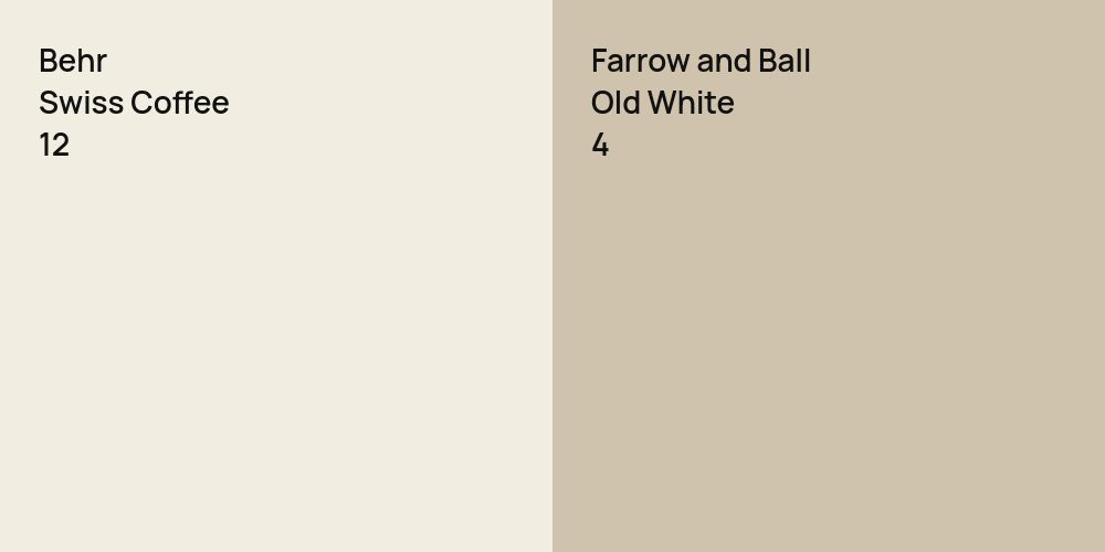 Behr Swiss Coffee vs. Farrow and Ball Old White