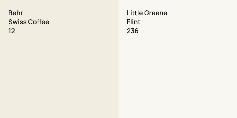 Behr Swiss Coffee vs. Little Greene Flint