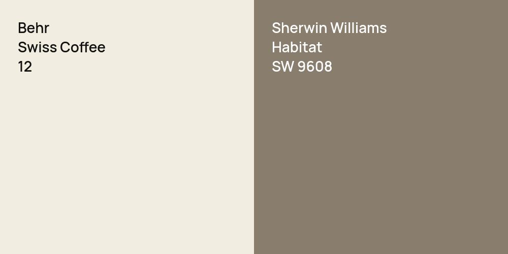 Behr Swiss Coffee vs. Sherwin Williams Habitat