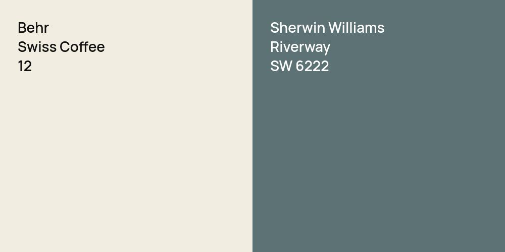 Behr Swiss Coffee vs. Sherwin Williams Riverway