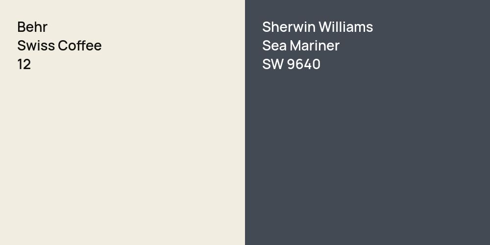 Behr Swiss Coffee vs. Sherwin Williams Sea Mariner