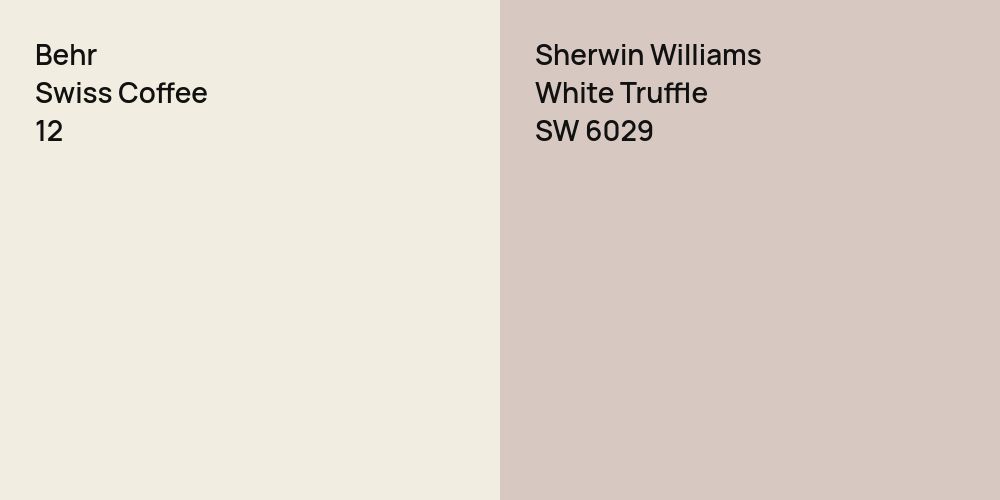 Behr Swiss Coffee vs. Sherwin Williams White Truffle