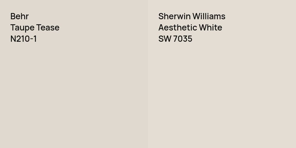 Behr Taupe Tease vs. Sherwin Williams Aesthetic White