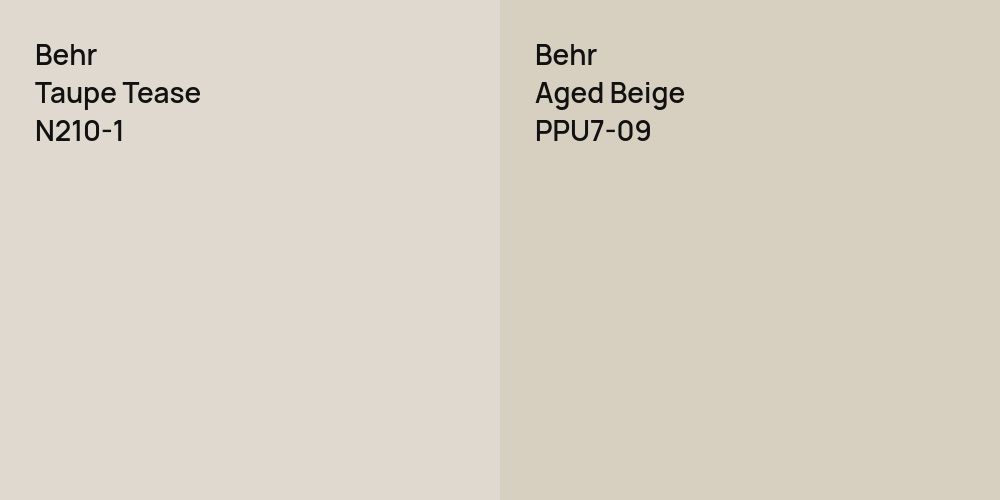 Behr Taupe Tease vs. Behr Aged Beige