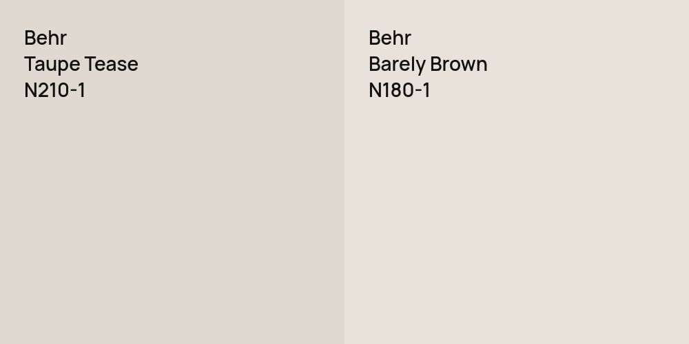 Behr Taupe Tease vs. Behr Barely Brown