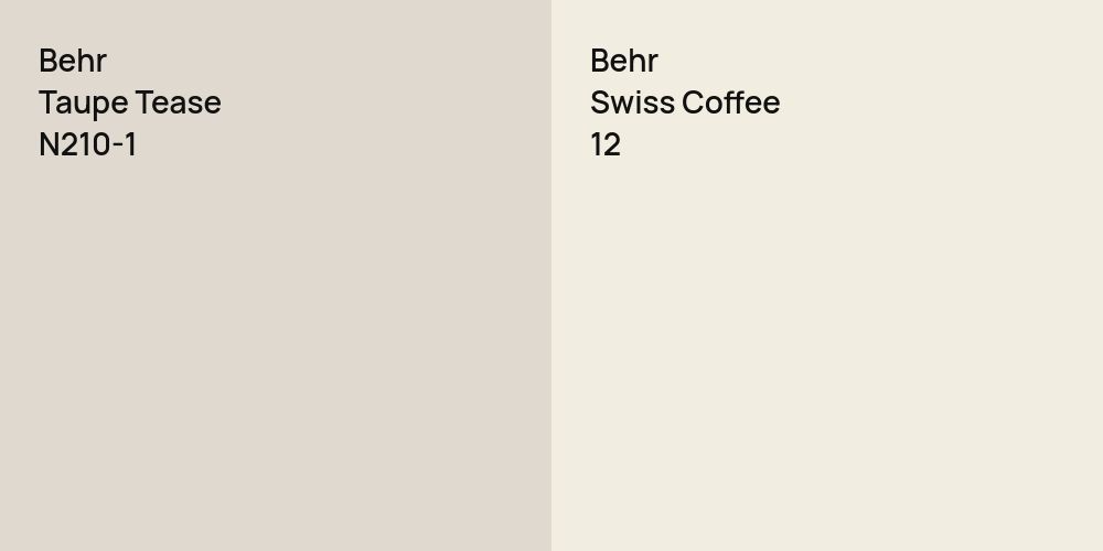 Behr Taupe Tease vs. Behr Swiss Coffee