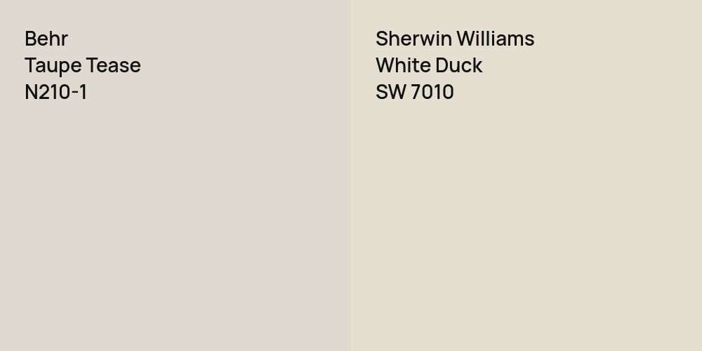 Behr Taupe Tease vs. Sherwin Williams White Duck