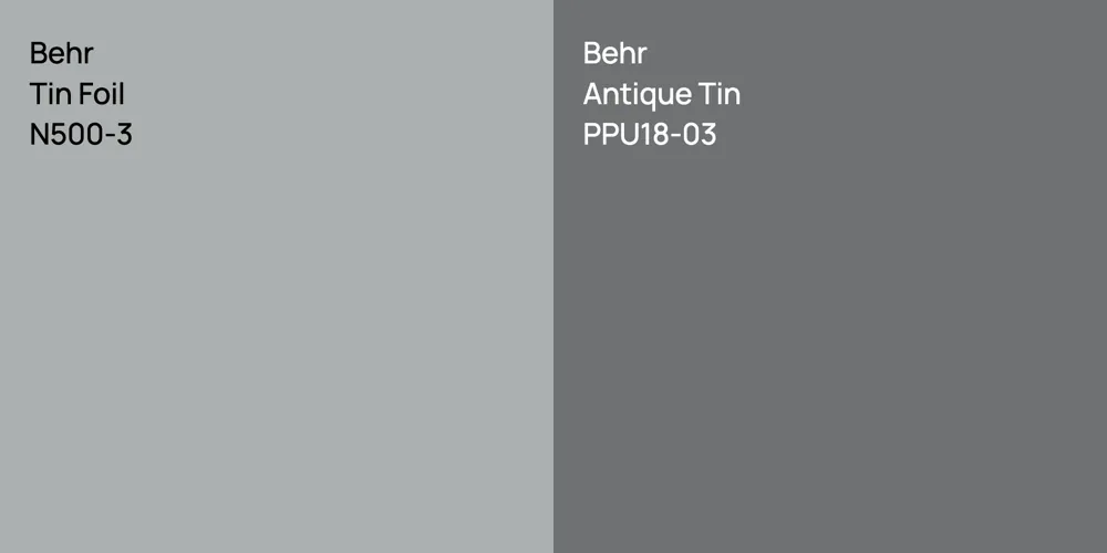 Behr Tin Foil vs. Behr Antique Tin