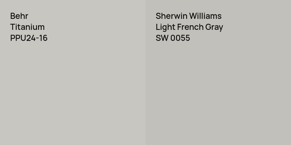 Behr Titanium vs. Sherwin Williams Light French Gray