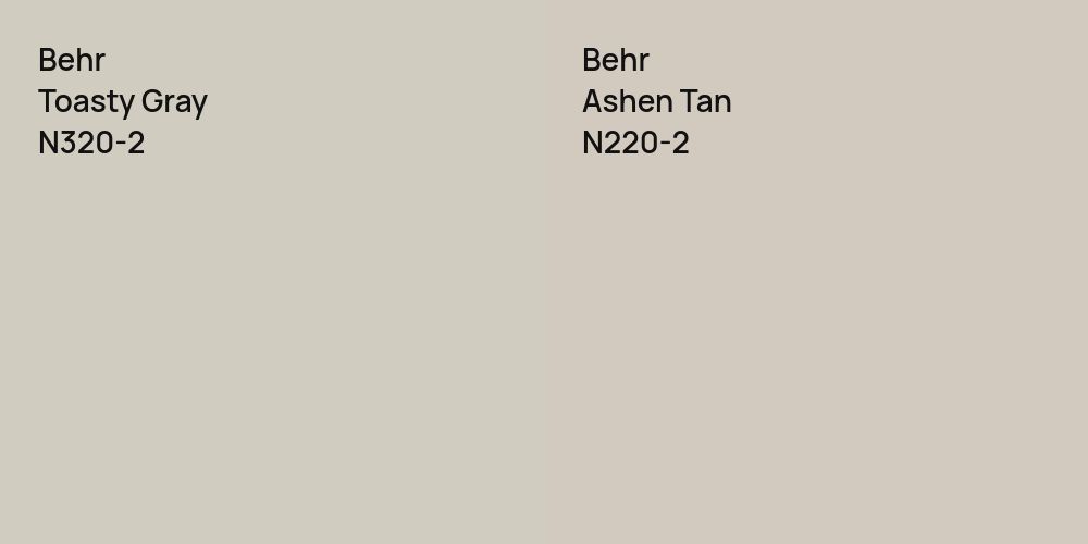 Behr Toasty Gray vs. Behr Ashen Tan