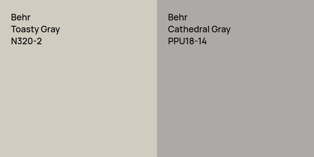 Behr Toasty Gray vs. Behr Cathedral Gray