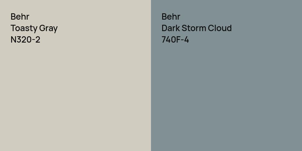 Behr Toasty Gray vs. Behr Dark Storm Cloud