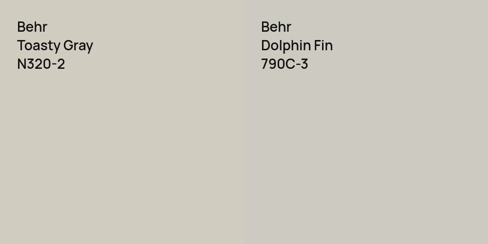 Behr Toasty Gray vs. Behr Dolphin Fin