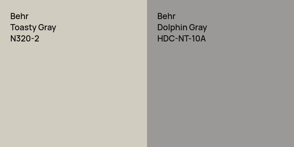 Behr Toasty Gray vs. Behr Dolphin Gray