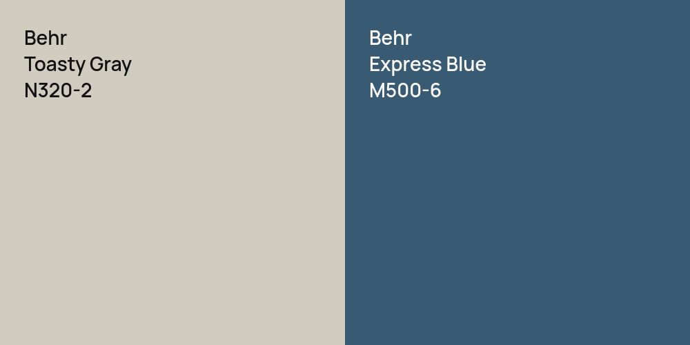 Behr Toasty Gray vs. Behr Express Blue