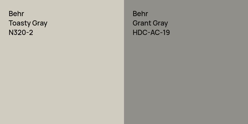 Behr Toasty Gray vs. Behr Grant Gray