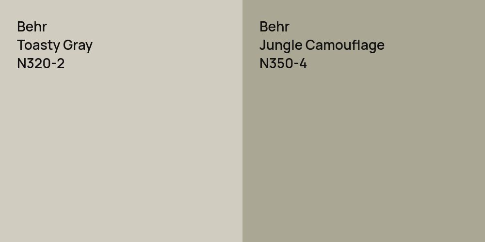 Behr Toasty Gray vs. Behr Jungle Camouflage