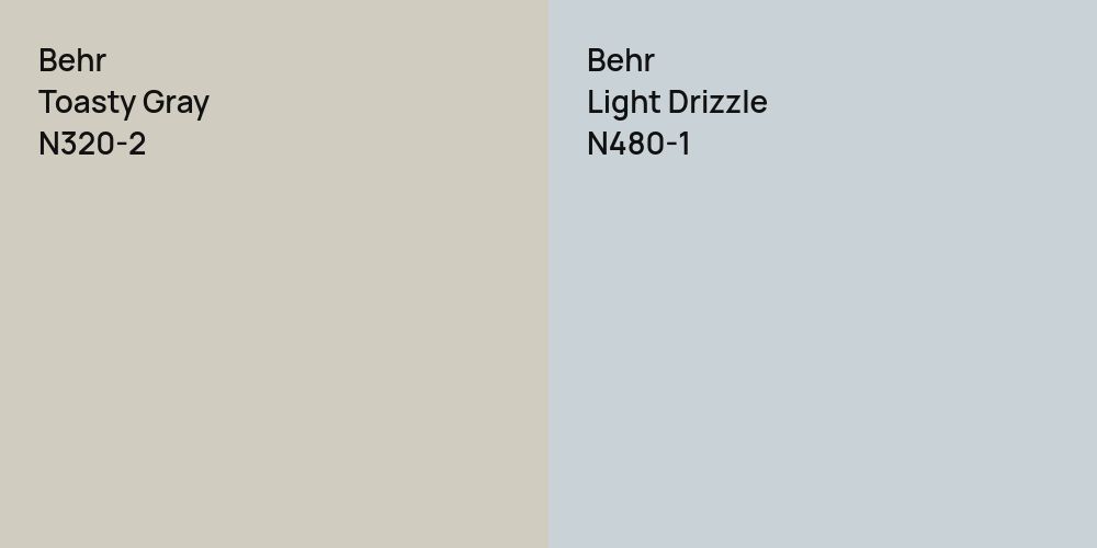 Behr Toasty Gray vs. Behr Light Drizzle