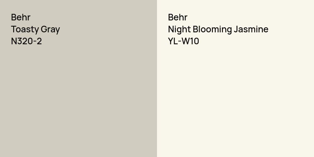 Behr Toasty Gray vs. Behr Night Blooming Jasmine