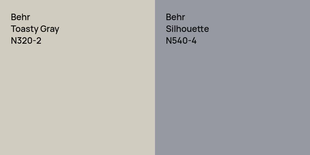 Behr Toasty Gray vs. Behr Silhouette