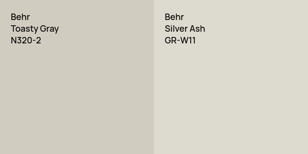 Behr Toasty Gray vs. Behr Silver Ash