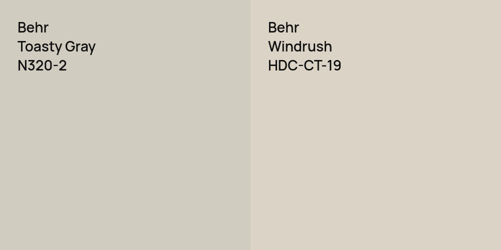 Behr Toasty Gray vs. Behr Windrush