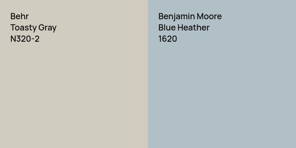 Behr Toasty Gray vs. Benjamin Moore Blue Heather