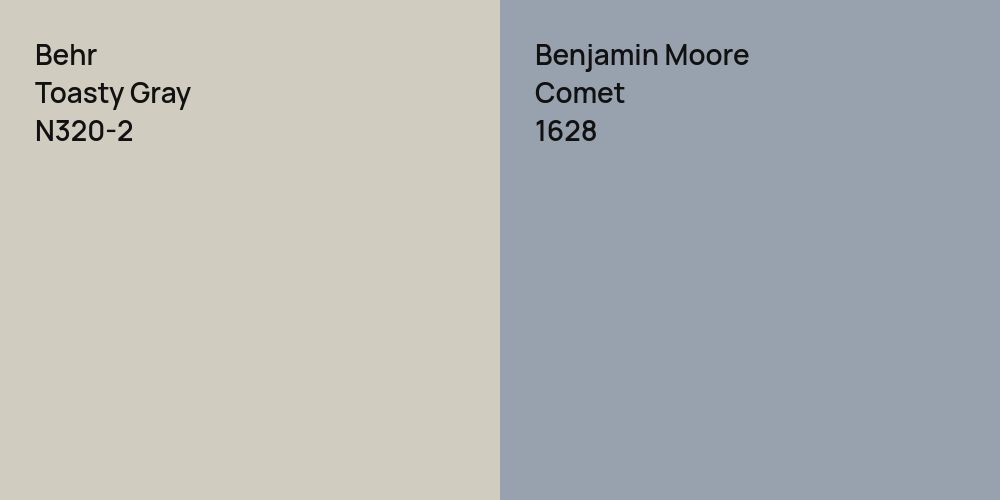 Behr Toasty Gray vs. Benjamin Moore Comet