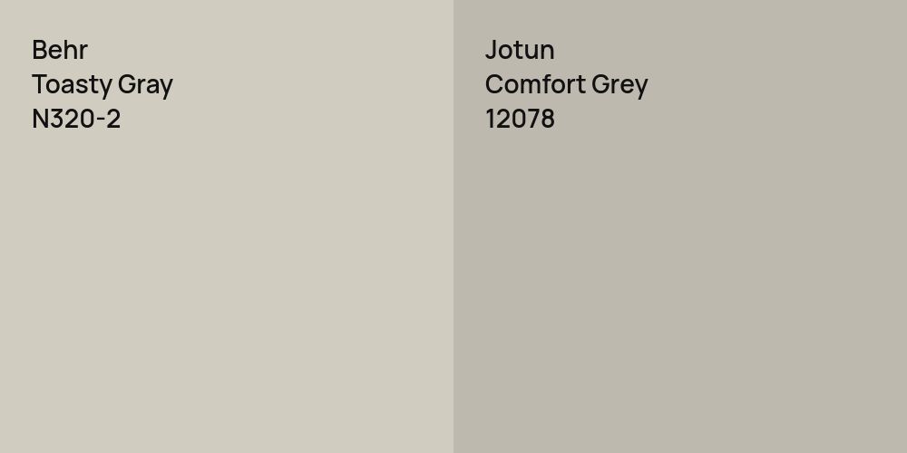 Behr Toasty Gray vs. Jotun Comfort Grey